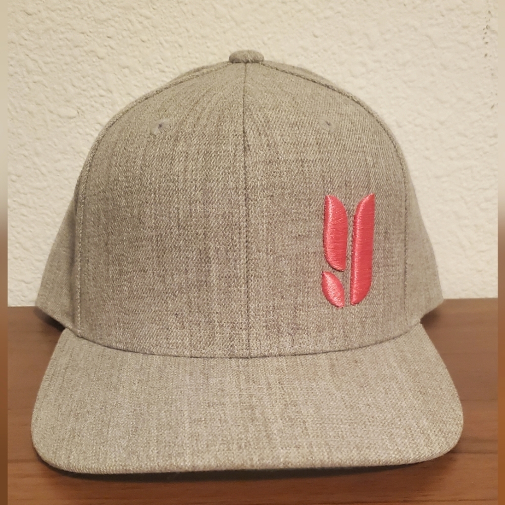Younique Gray Snapback Hat with Pink Logo